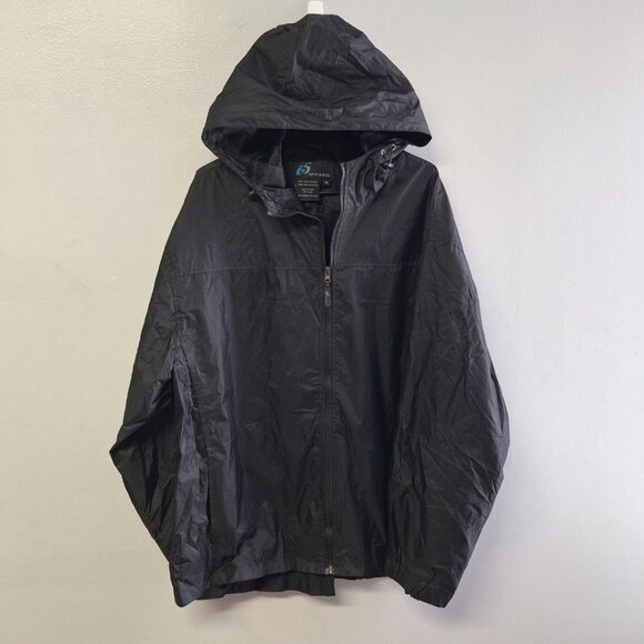 i5 Apparel Windbreaker Black Mens XL Lightweight Zip Hood Outdoor Jog Jacket - Picture 11 of 11